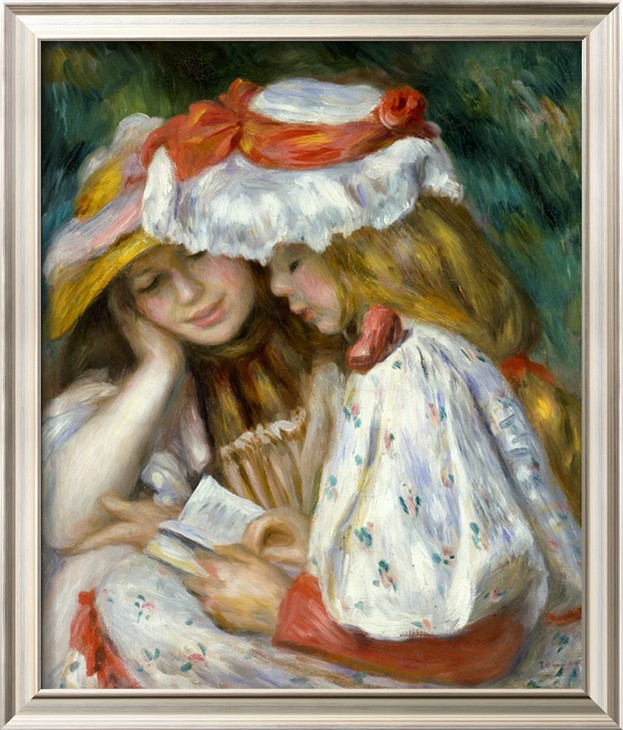 Two Girls Reading - Pierre Auguste Renoir Painting